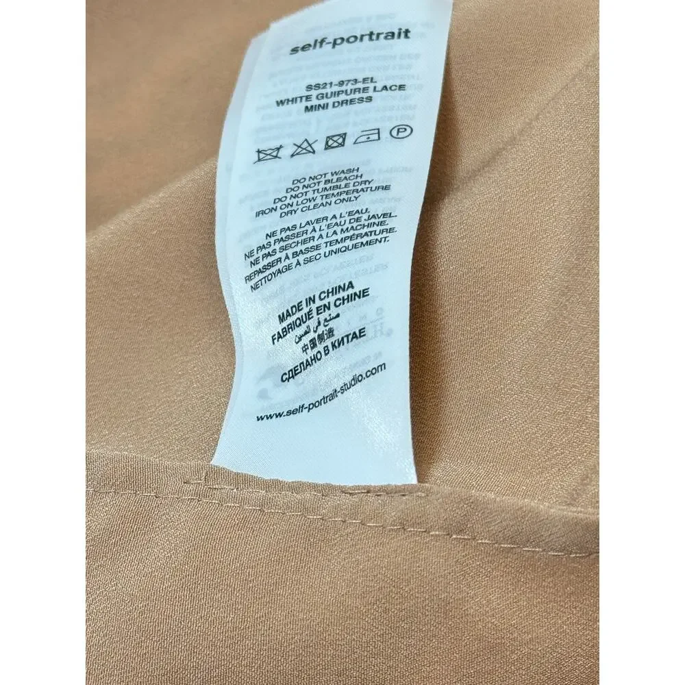 Self Portrait White Guipure Lace Mini Dress Womens 4 US Bridal Wedding - Picture 16 of 16
